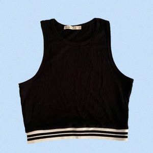 Black Ribbed Crop Top Tank